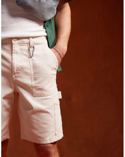 ASOS – carpenter-cargo-shorts aus ripstop in Brown für Herren