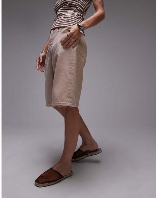 ARKET Brown Mid Waist Five Pocket Loose Denim Twill Shorts
