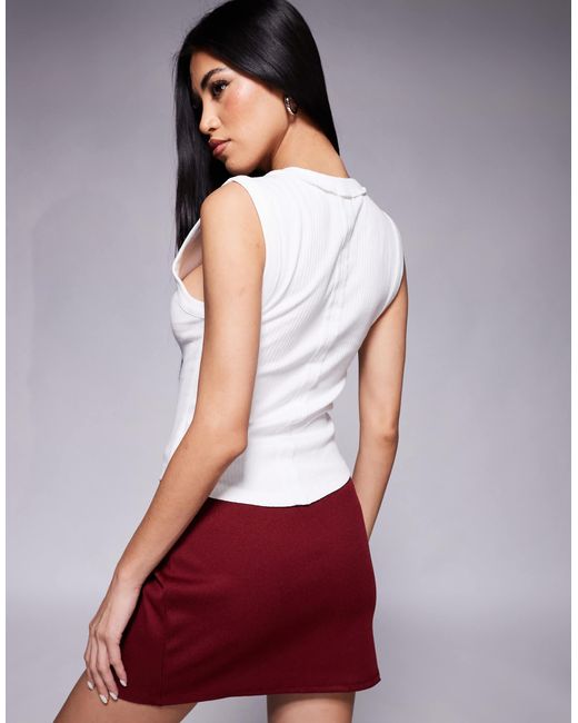 River Island Purple Rib Tank Top