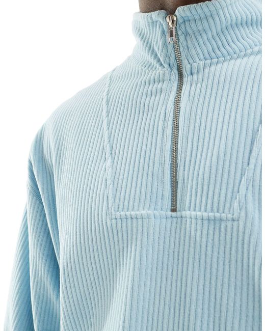 ASOS – strukturiertes oversize-sweatshirt in Blue für Herren