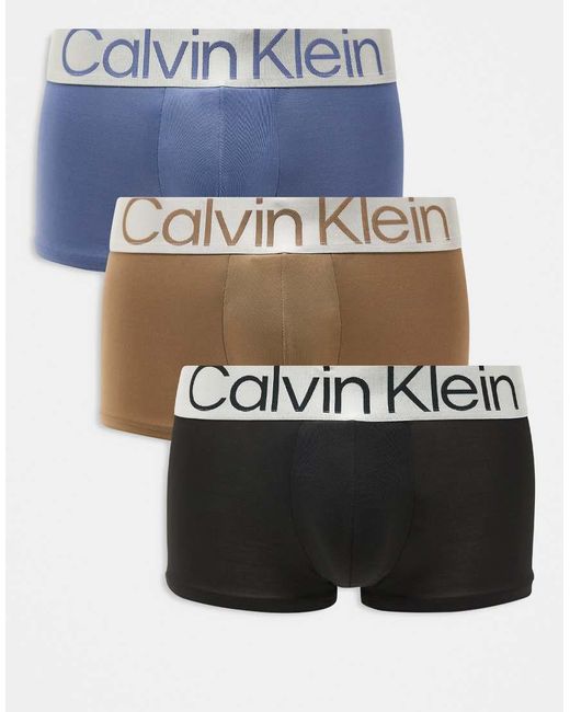Calvin Klein Blue Steel 3 Pack Low Rise Trunks for men