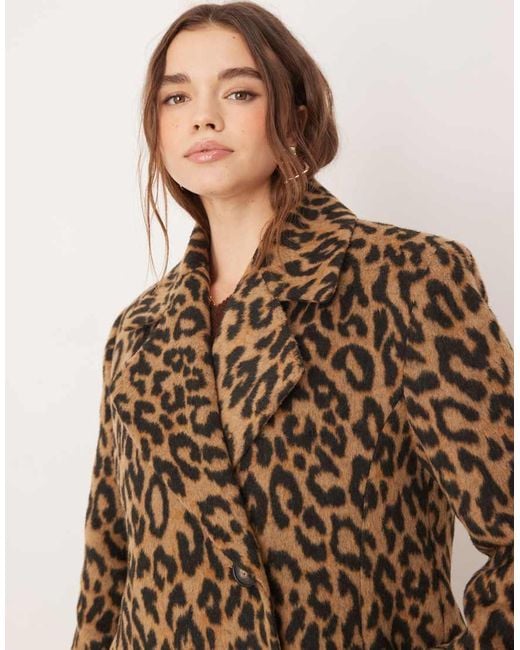 Miss Selfridge Brown Brushed Oversized Maxi Coat