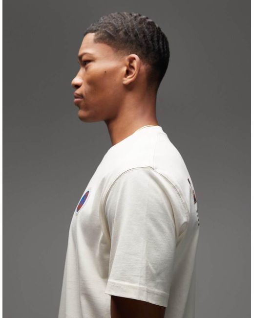 Camiseta Color Crudo Con Logo Estampado En La Espalda De -Blanco Lacoste de hombre de color Gray