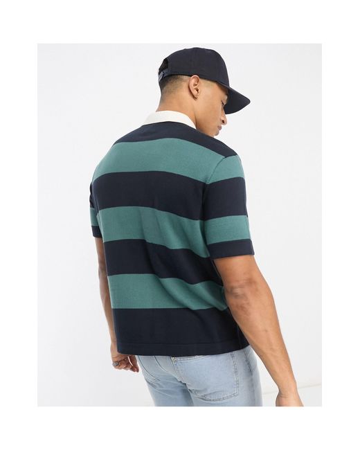 Block Stripe Oversized Knitted Rugby Polo Abercrombie & Fitch pour homme en  coloris Vert | Lyst