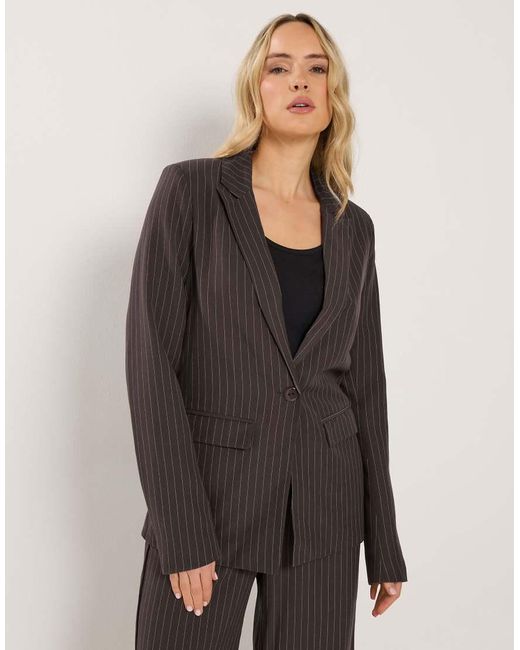 Long Tall Sally Gray Pinstripe Blazer