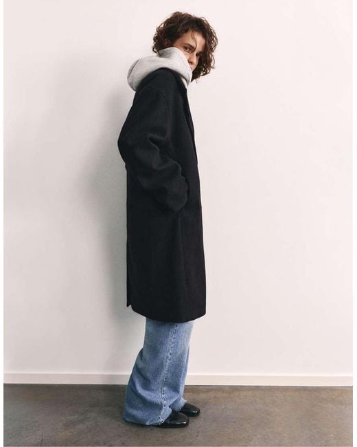 Pull&Bear Blue Double-button Coat