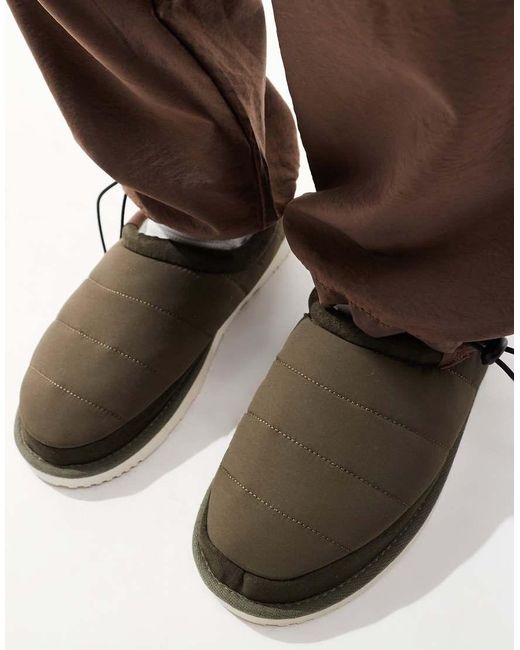 Jack & Jones Brown Padded Nylon Slipper for men