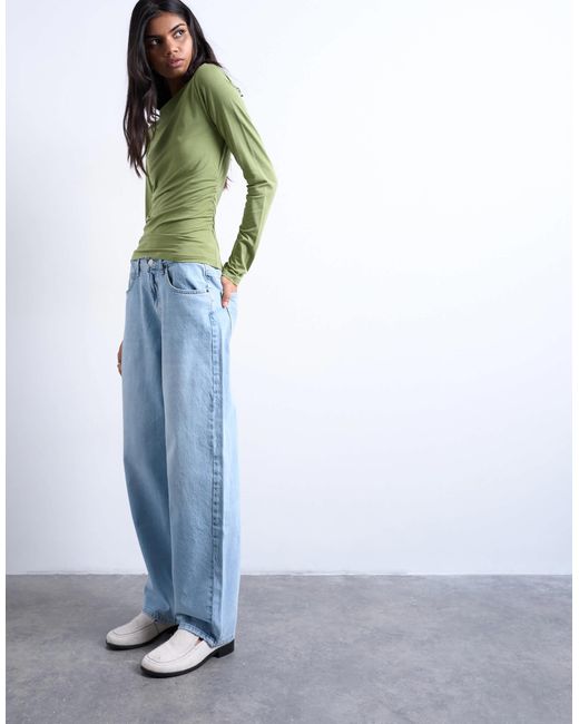 TOPSHOP White Lowrie Low Rise baggy Jean