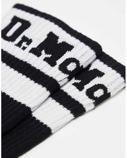 Dr. Martens Black Unisex Athletic Logo Socks for men