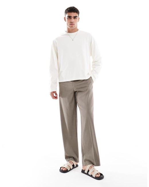 ASOS White Heavyweight Oversized Boxy Long Sleeve T-Shirt for men
