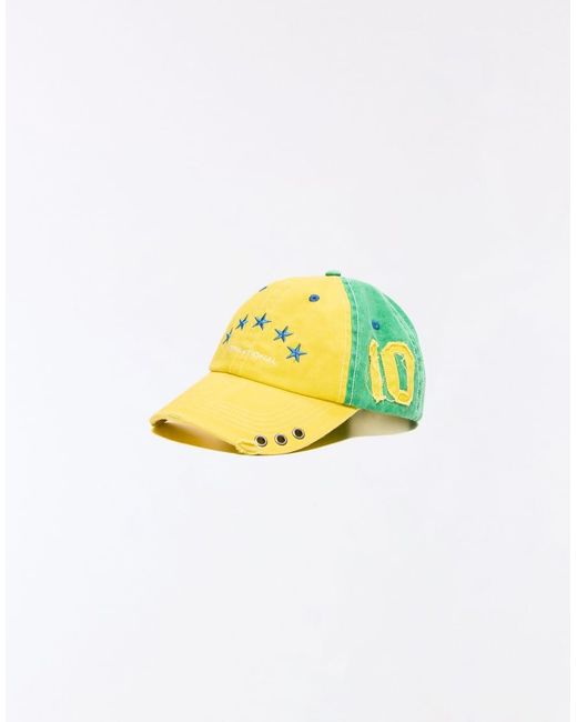 Bershka Yellow Brazil Embroidered Cap for men