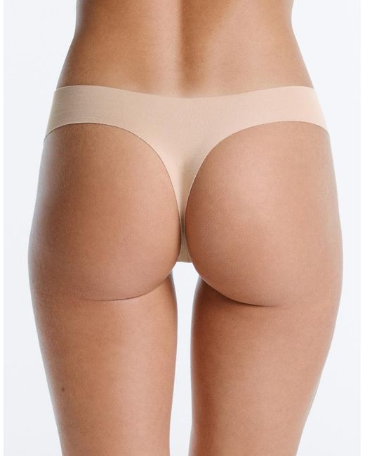 Oysho Natural 3 Invisible Cotton Blend Thongs