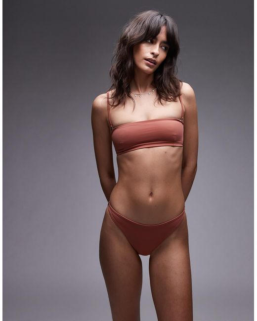 ARKET Gray Mix & Match Square Neck Bandeau Style Bikini Top