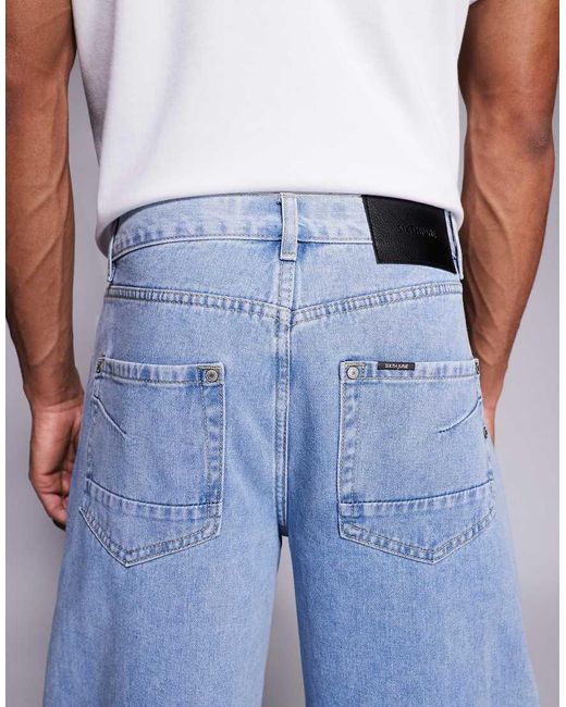 Sixth June Blue Oversized Balloon Denim Jeans for men