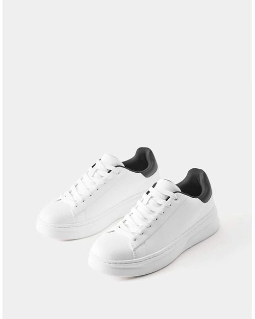 Pull&Bear White Casual Trainers With Detail for men