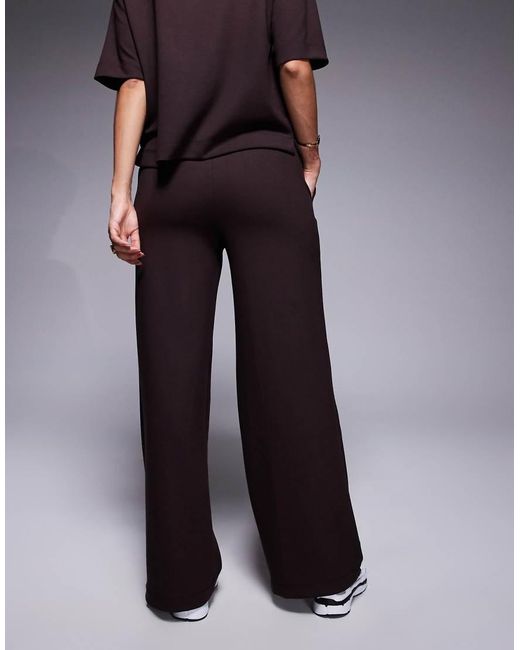 River Island Effen Joggingbroek Met Wijde Pijpen in het Blue