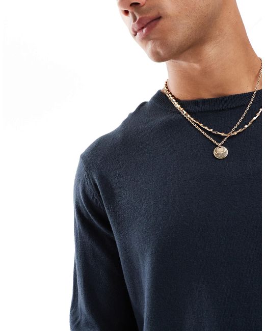 Threadbare – pullover mit rundhalsausschnitt in Blue für Herren