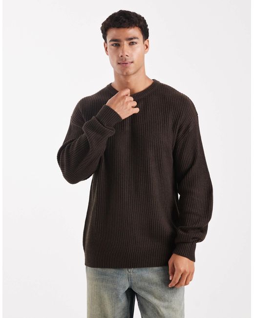 JJ Rebel – strukturierter oversize-pullover in Black für Herren