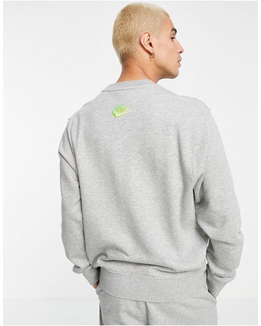 Sudadera básica con cuello redondo y logo multicolor en tejido afelpado Nike  de Polar de color Gris para hombre | Lyst