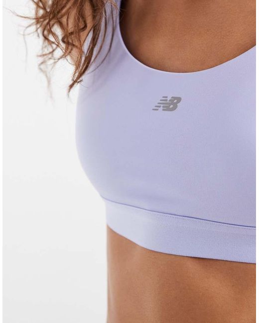 New Balance White Essential Train Sports Bra
