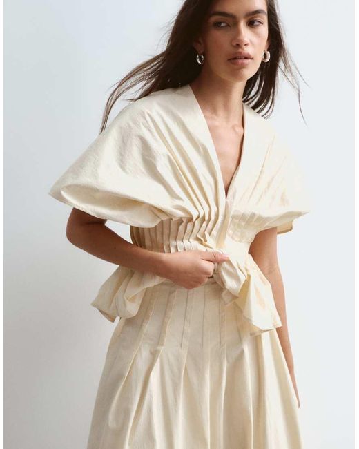 ARRANGE Natural Premium Cotton Maxi Skirt Co Ord