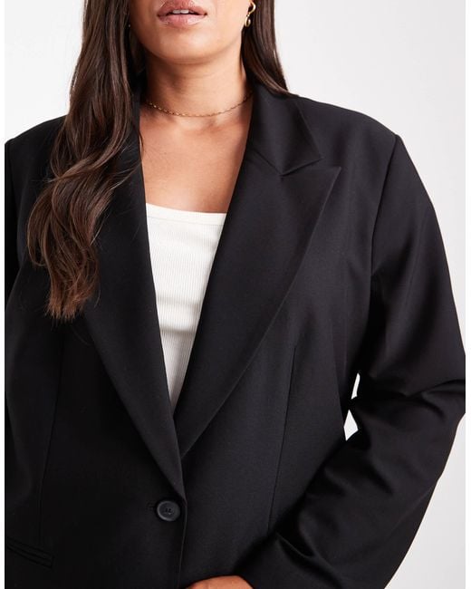 ASOS Black Curve Tailored Relaxed Blazer