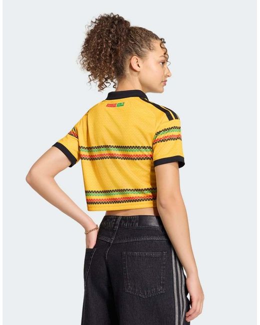 Adidas Originals Metallic Jamaica 26 X Bob Marley Home Cropped Jersey
