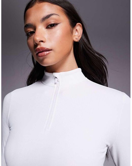 ASOS 4505 Ski & Snow Gray Asos 4505 Ski Ribbed Fleece Back Base Layer Long Sleeve 1/4 Zip Top With Thermal Treatment