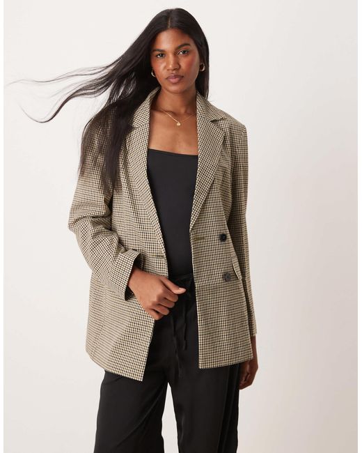 Miss Selfridge Natural Slouchy Oversized Double Breasted Blazer