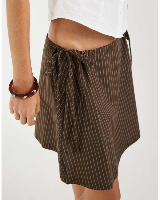 Noisy May Brown Mid Rise Side Tie Mini Skirt