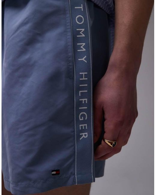 Tommy Hilfiger Zwemshorts Met Trekkoord En Logo Op De Bies in het Blue voor heren