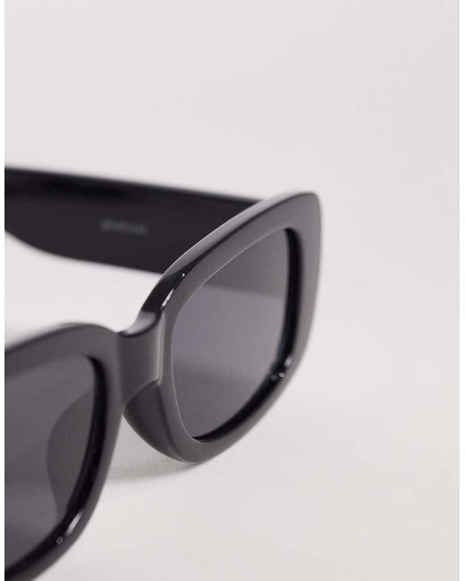 Gina Tricot Black Slim Rectangular Sunglasses