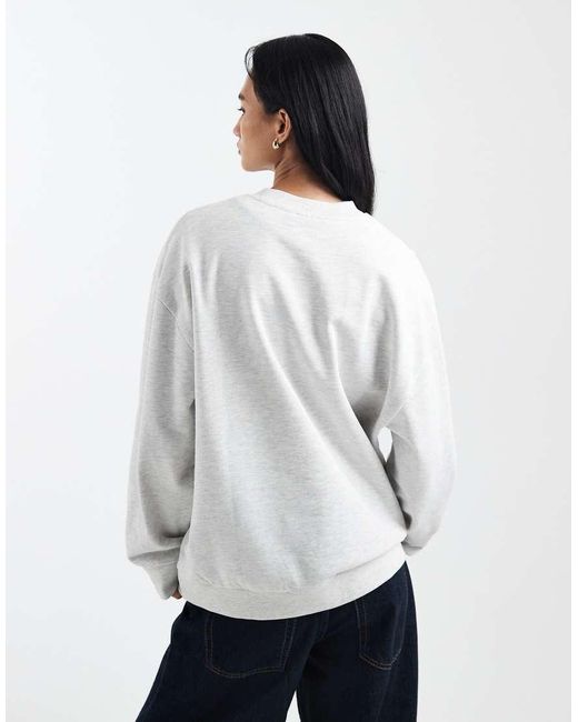 ASOS White Oversized Sweatshirt With Pilates Studio Graphic