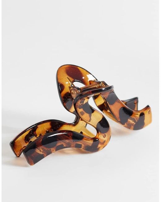 ASOS Pink Xl Hair Claw With Wave Detail