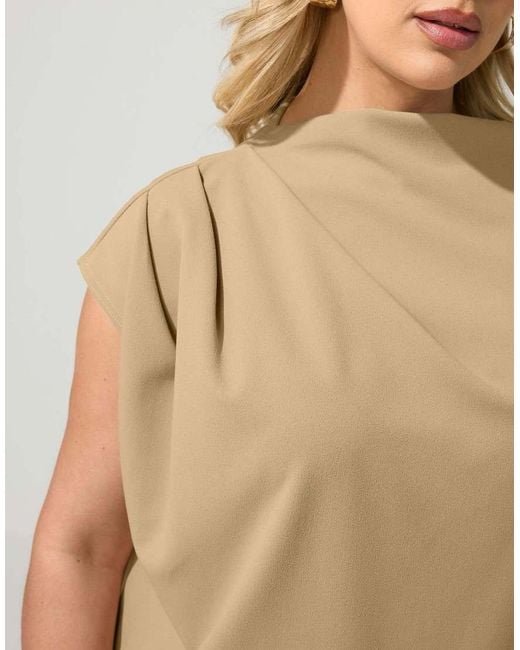 Yours Clothing Natural Drape Shoulder Top