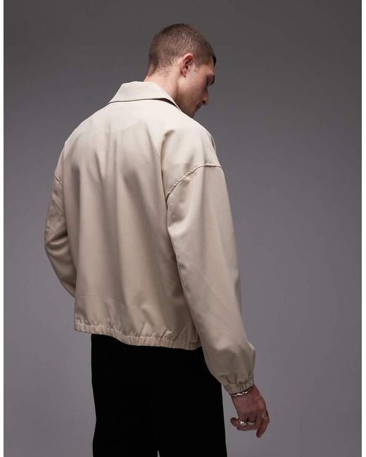 Giacca Harrington Grigio Pietra di Topman in Gray da Uomo