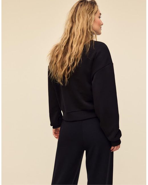 Stradivarius Blue Soft-Touch Sweatshirt With Side Zip