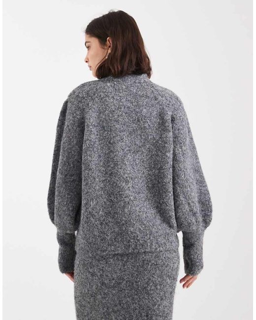 ASOS Gray High Neck Fluffy Jumper Co-Ord
