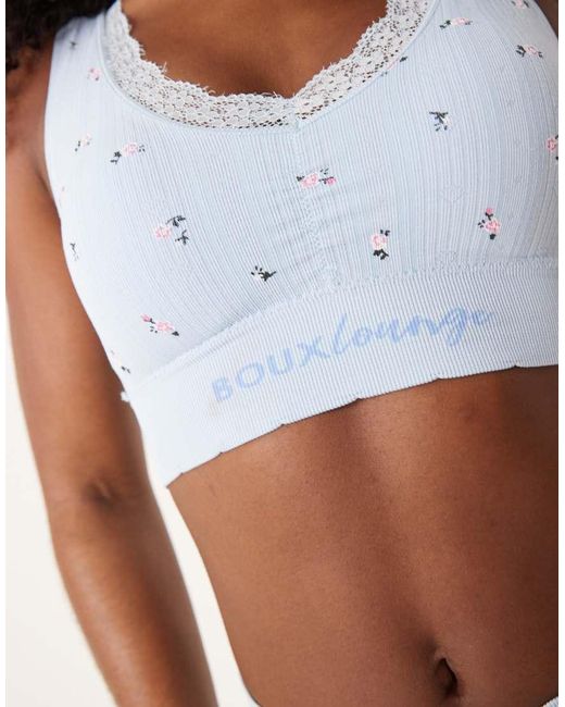 Boux Avenue Brown Printed Pointelle Bralette