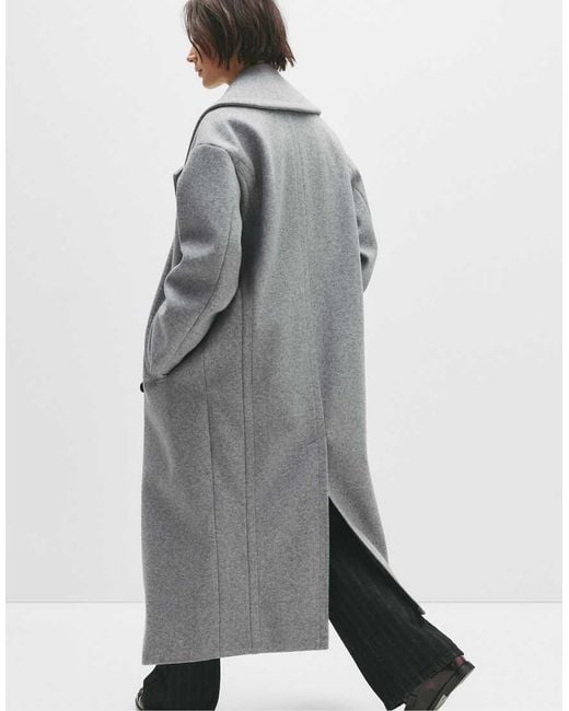 Pull&Bear White Soft Felt Texture Coat
