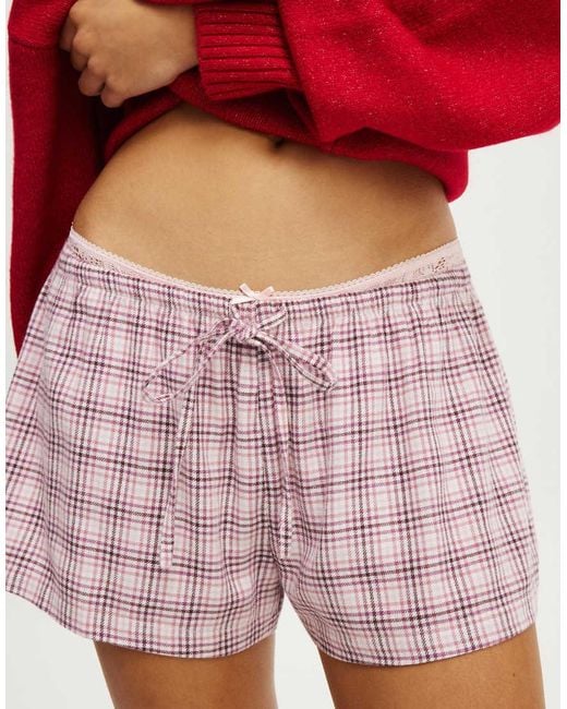 Cotton On Red Cloud Soft Flannel Short