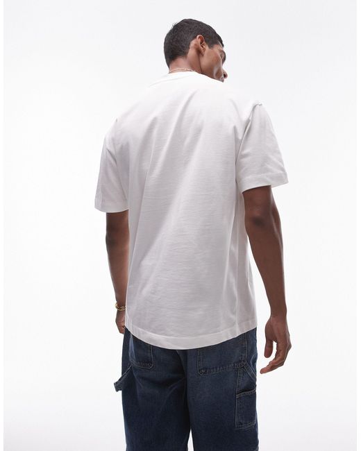Camiseta color extragrande con estampado Topman de hombre de color Gray