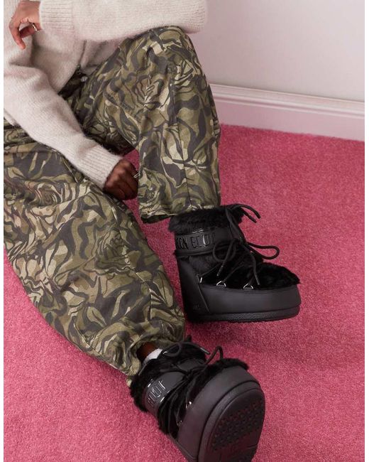Moon Boot Moonboot Icon Low Faux Fur Boots in Pink Lyst UK