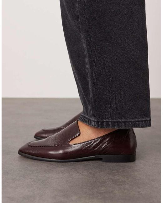ARRANGE Brown Alba Premium Leather Minimal Loafers
