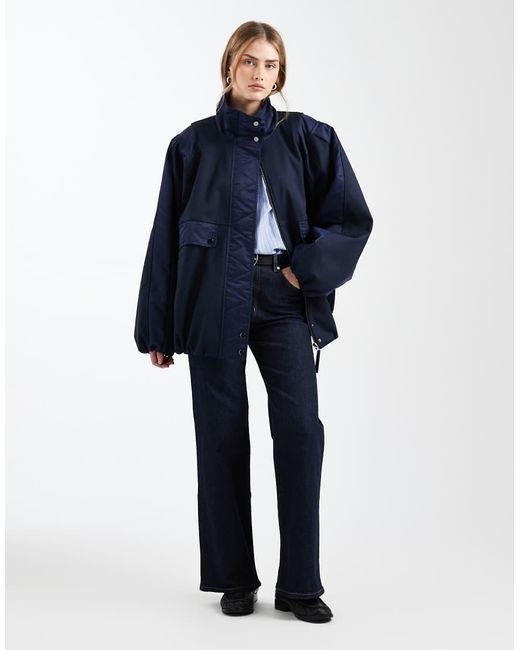 ASOS Blue Decon Spliced Bomber Jacket