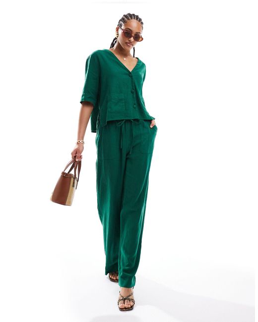 Shona - pantalon d'ensemble en lin Nobody's Child en coloris Green