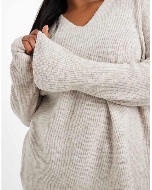 ONLY Natural V-neck Jumper