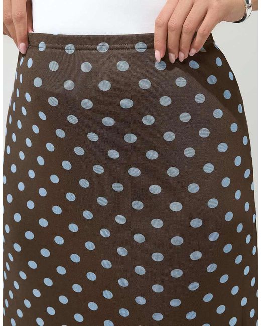 Yours Clothing Brown Polka Dot Maxi Skirt