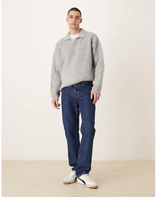 ASOS – kastiger strickpullover in Gray für Herren