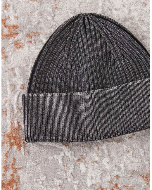 Collusion Black Ribbed Washed Beanie